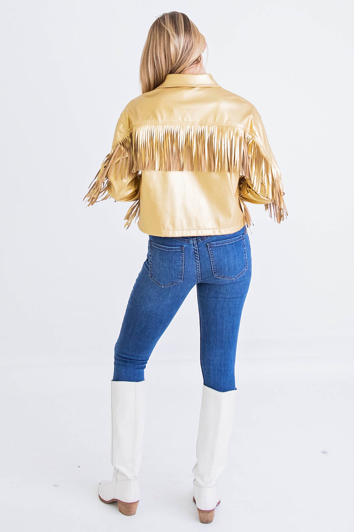 Metallic Fringe Jacket