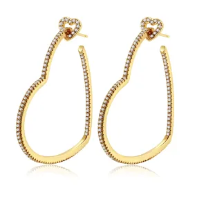 Milena Gold Heart Hoops