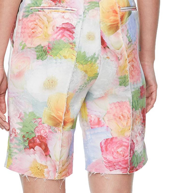 Multi Print Flower Print Long Shorts