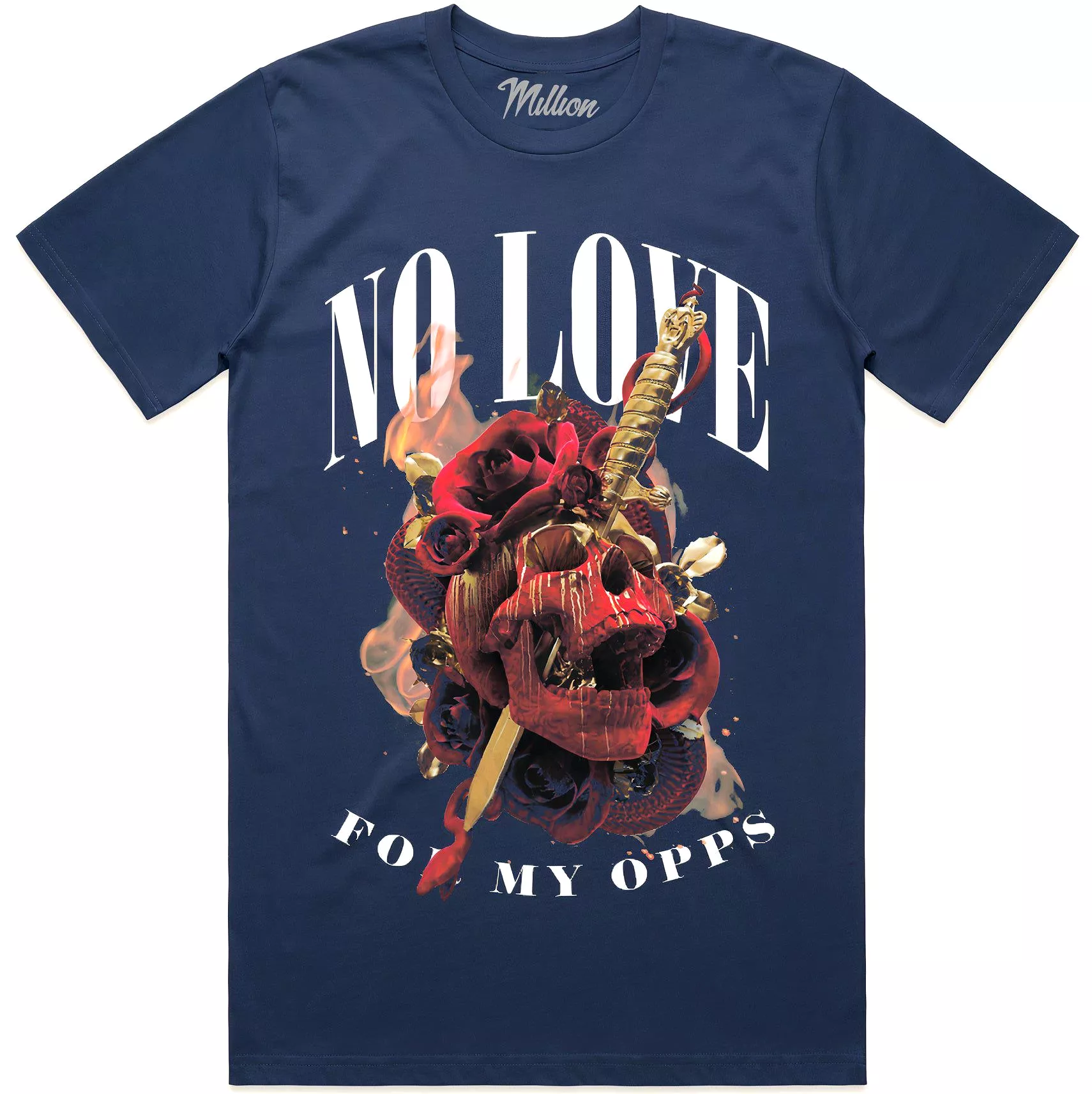 NO LOVE OPPS : Navy Blue Sneaker Tees Shirt