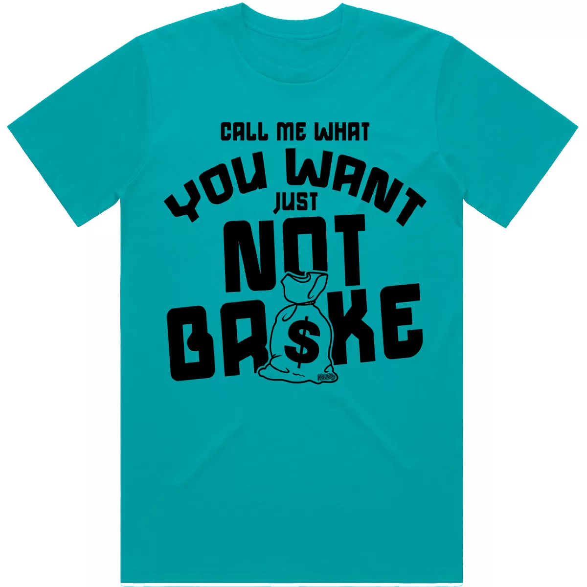 NOT BROKE : Teal Sneaker Tees Shirt (black ink)