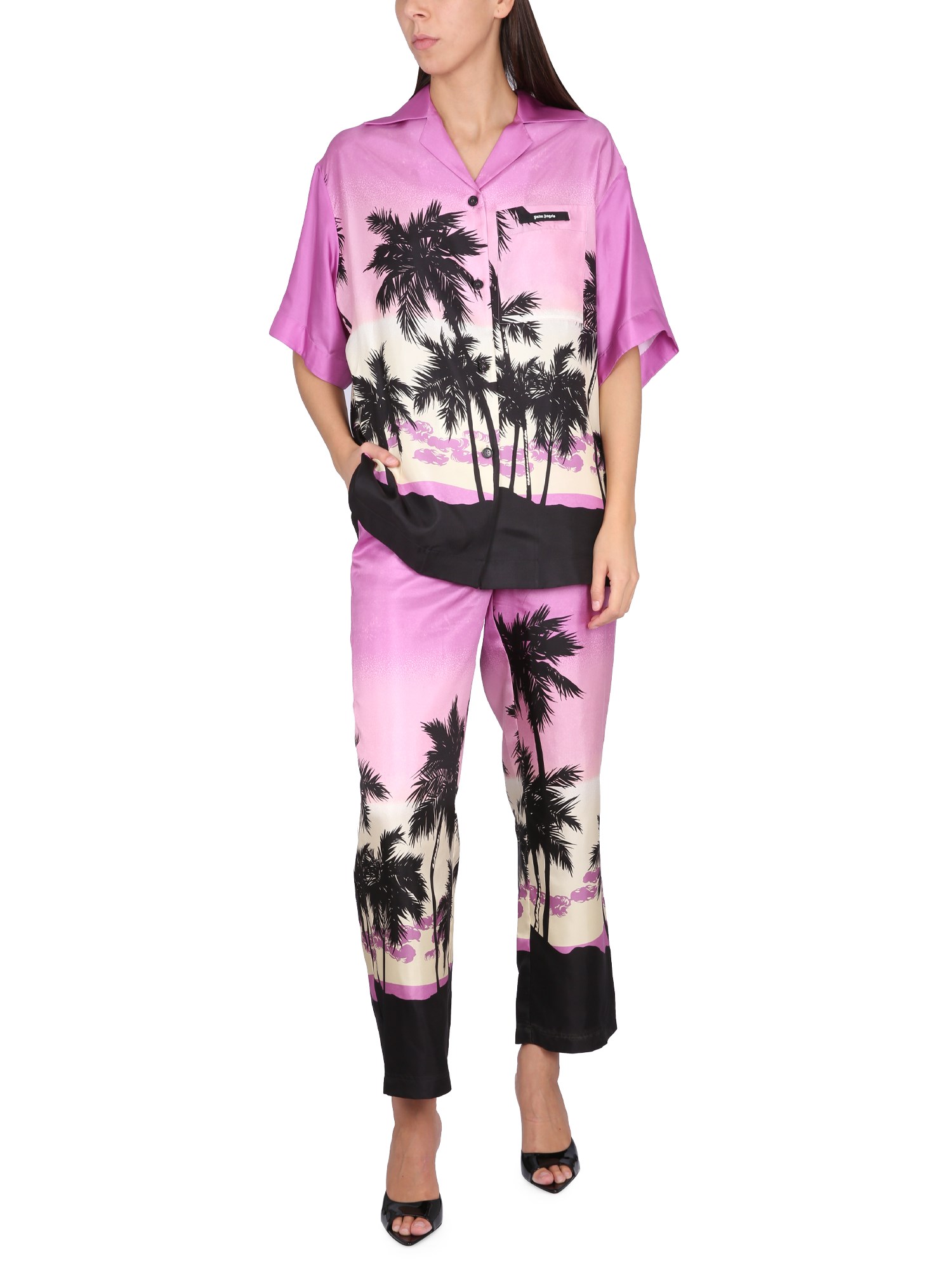 PALM ANGELS    VISCOSE PANTS WITH SUNSET PRINT