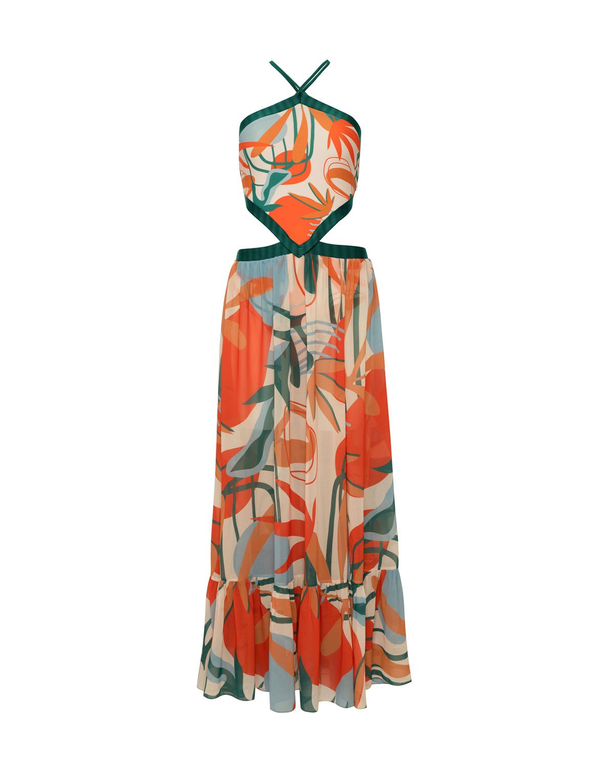 Patbo - Rio Halter Beach Dress - Bright Orange