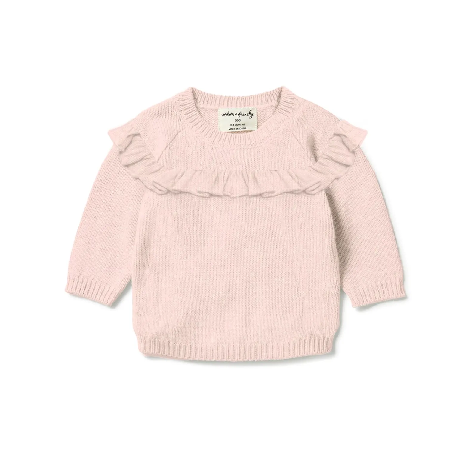 Pink Knitted Ruffle Jumper