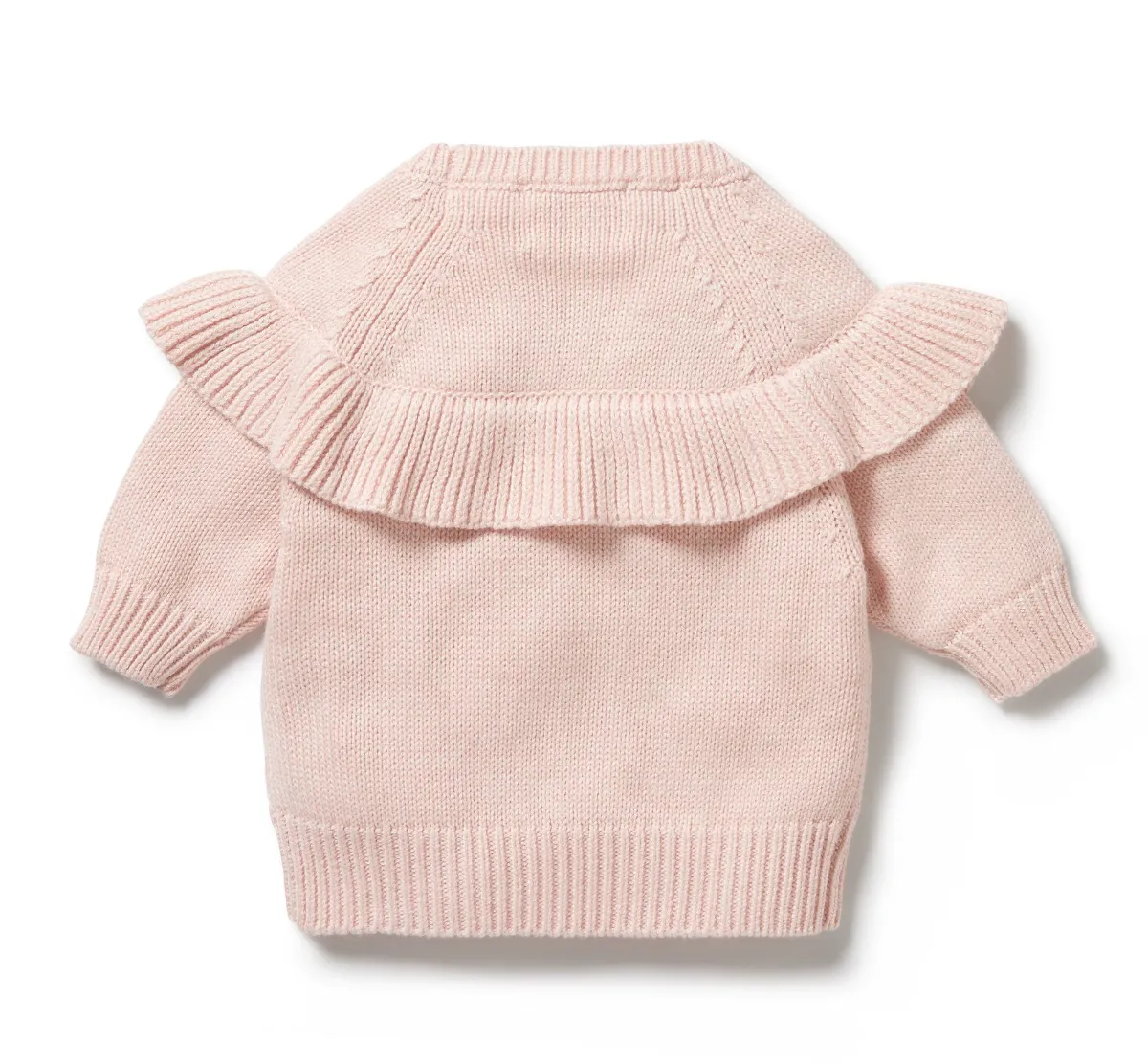 Pink Knitted Ruffle Jumper