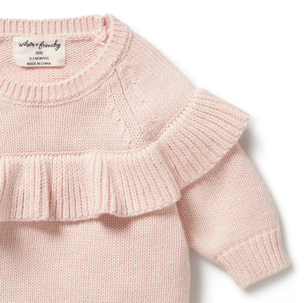 Pink Knitted Ruffle Jumper