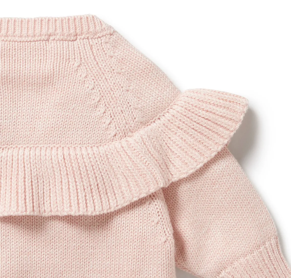 Pink Knitted Ruffle Jumper