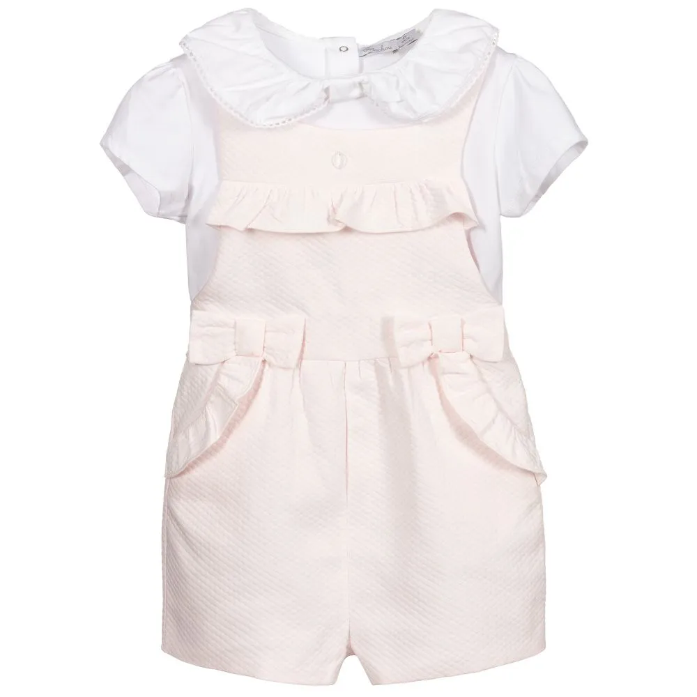 Pink Short Dungarees Set