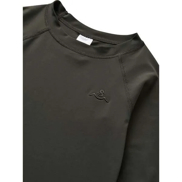 Seaesta Surf Long Raglan Sleeve Rashguard, Charcoal