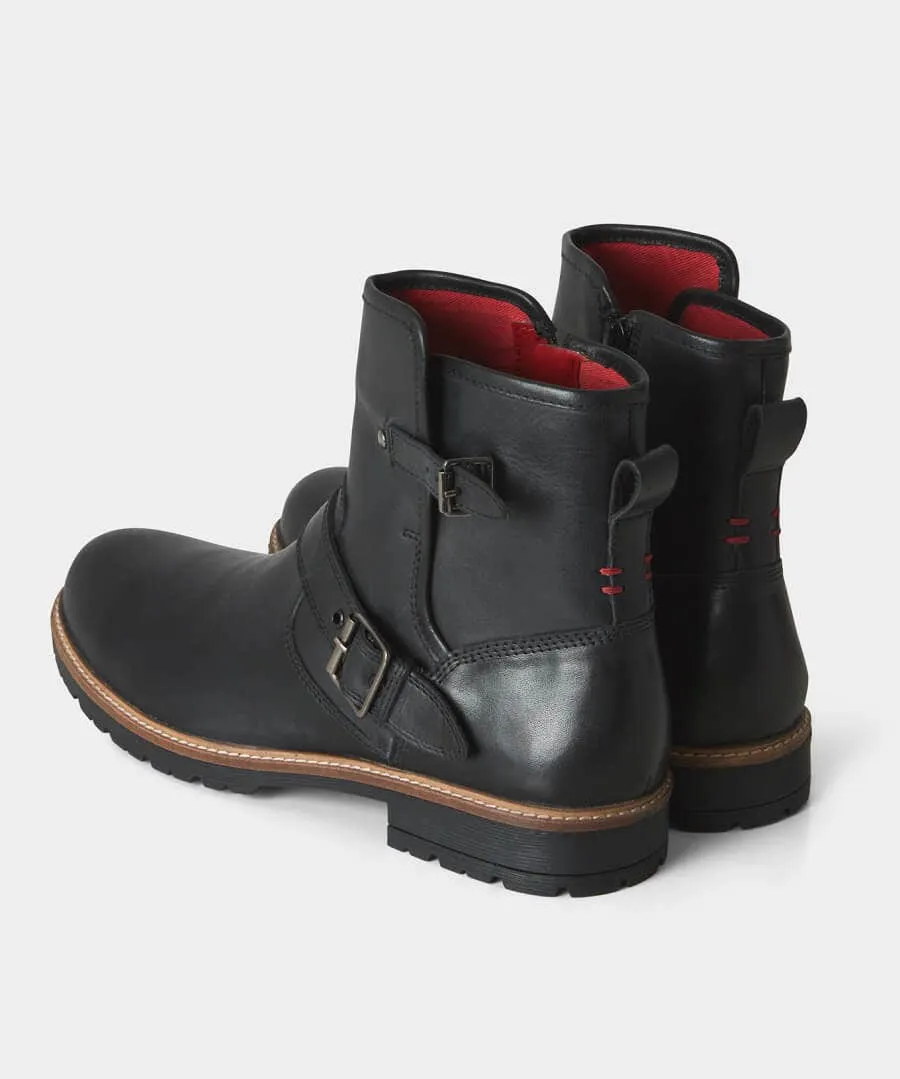 Snake Pass Leather Biker Boots