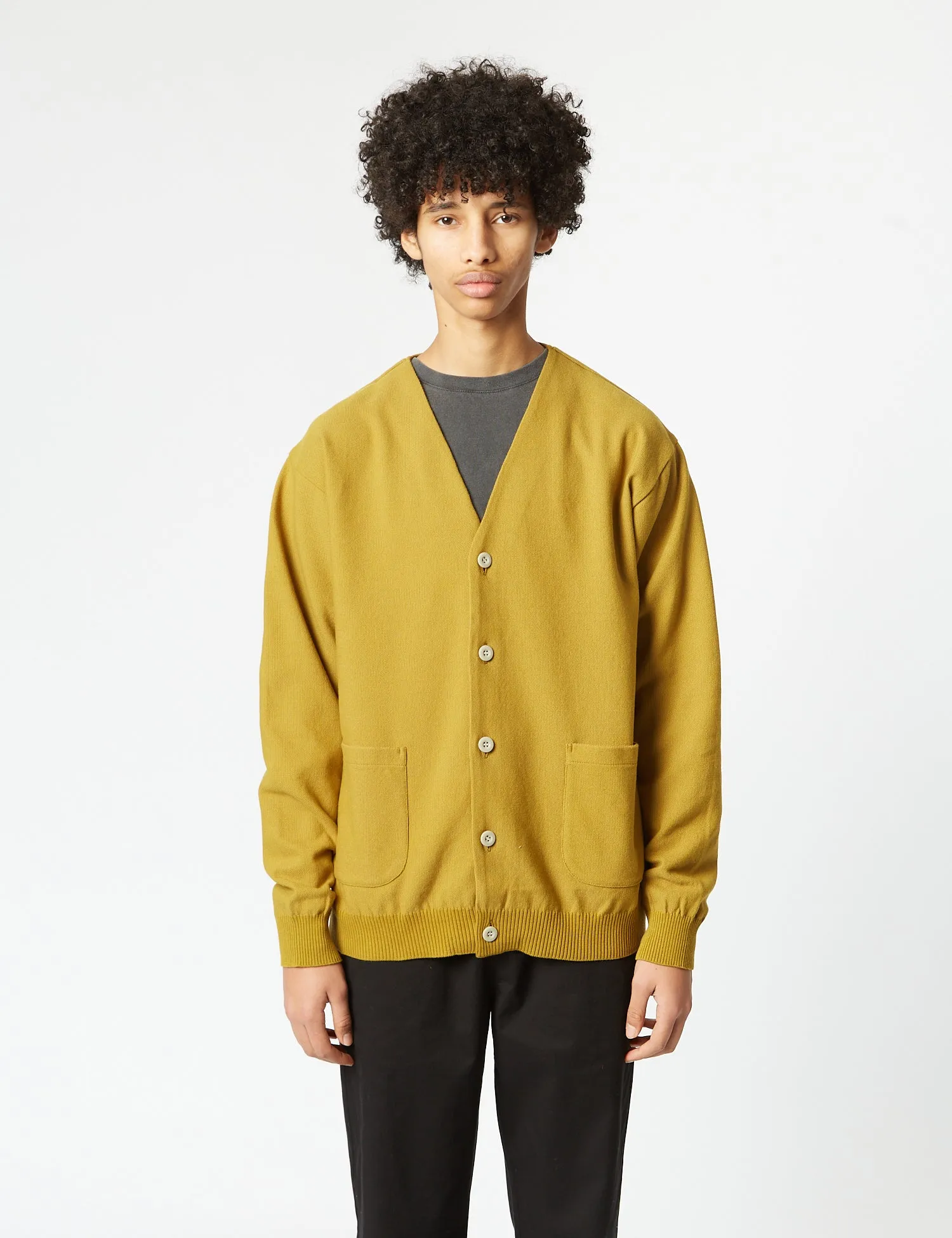 Snow Peak Co/Pe Knit Cardigan - Mustard Yellow