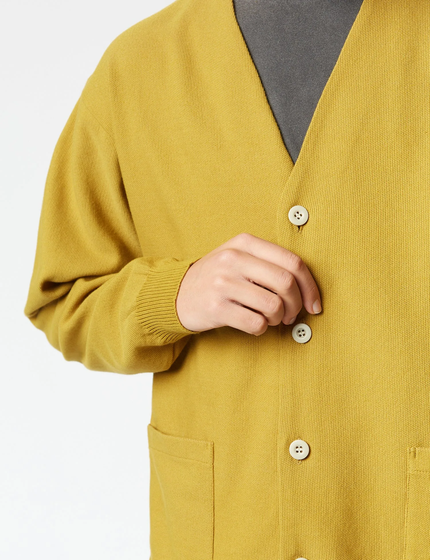 Snow Peak Co/Pe Knit Cardigan - Mustard Yellow