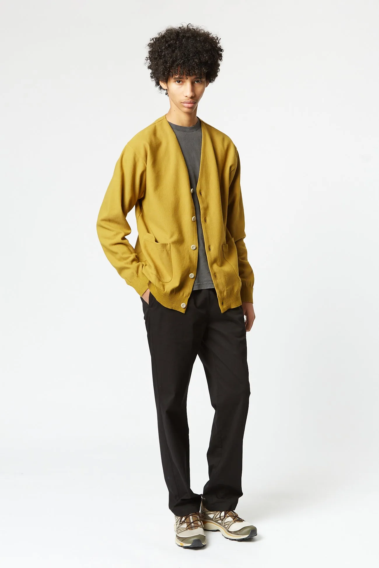 Snow Peak Co/Pe Knit Cardigan - Mustard Yellow