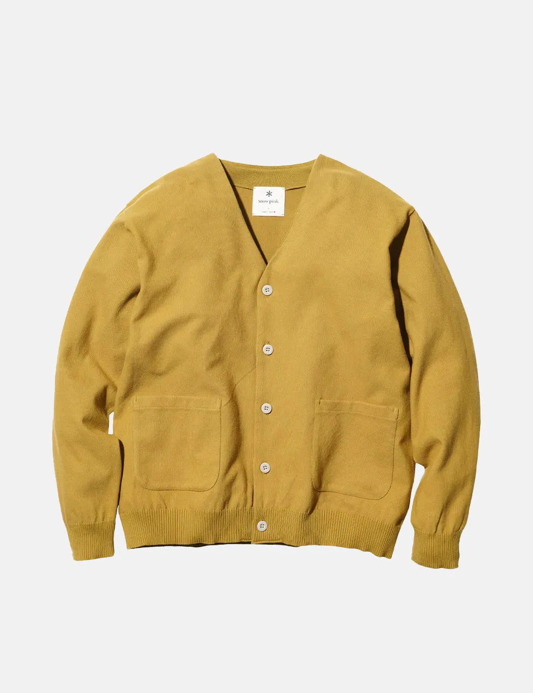 Snow Peak Co/Pe Knit Cardigan - Mustard Yellow