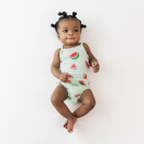 Spaghetti Strap Leotard in Watermelon