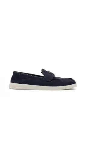 Suede Leather Loafers - Navy