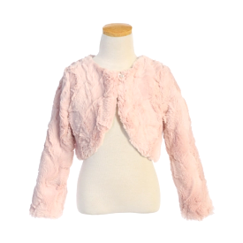 Sweet Kids Inc Soft Marble Fur Jacket - Blush