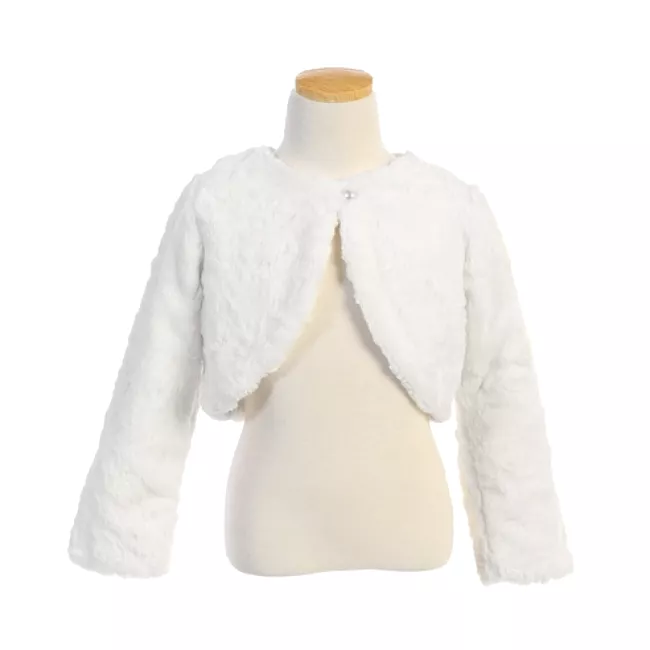 Sweet Kids Inc Soft Marble Fur Jacket - Off White