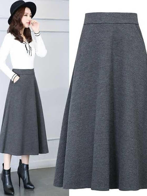 Swing Maxi Skirts for Women with Pockets