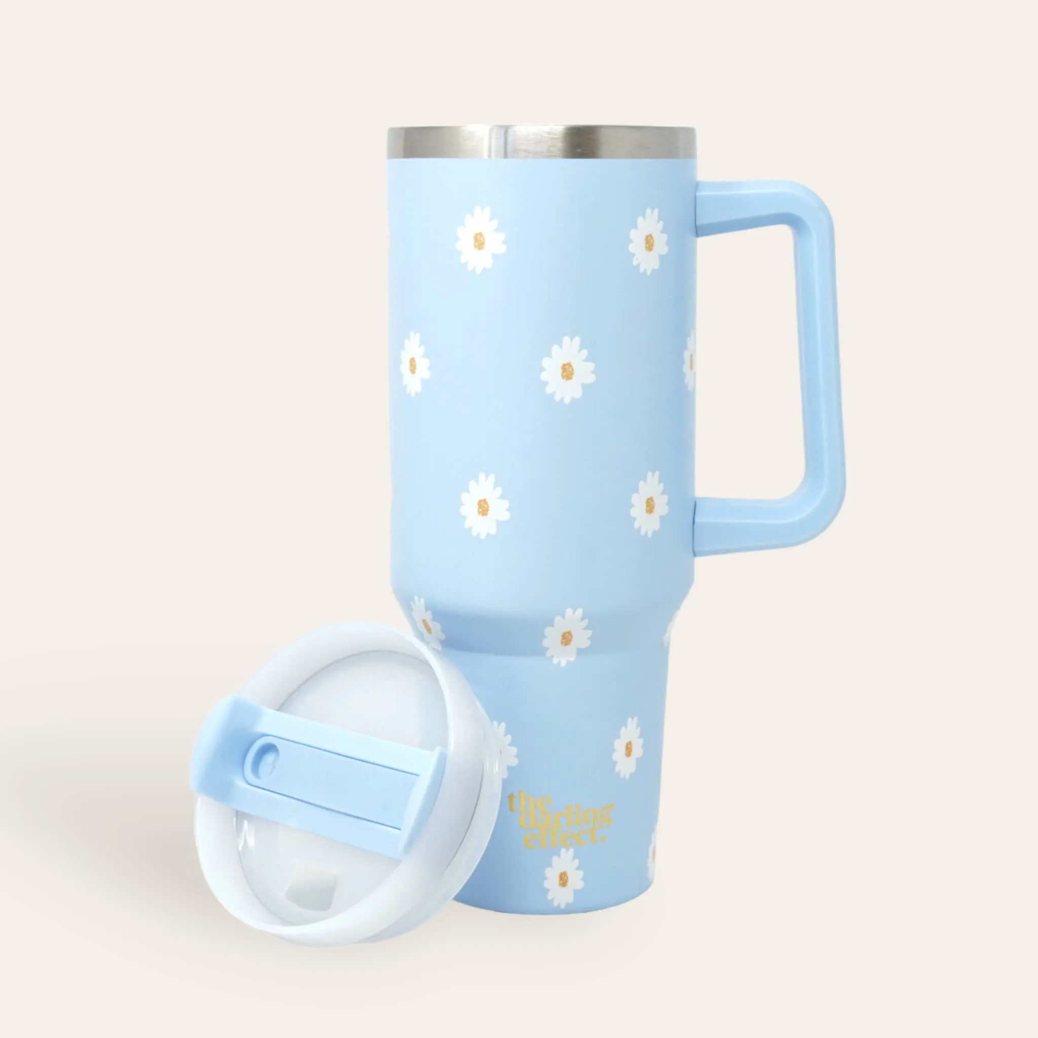 The Darling Effect - 40oz Take Me Everywhere Tumbler - Dancing Daisy Blue