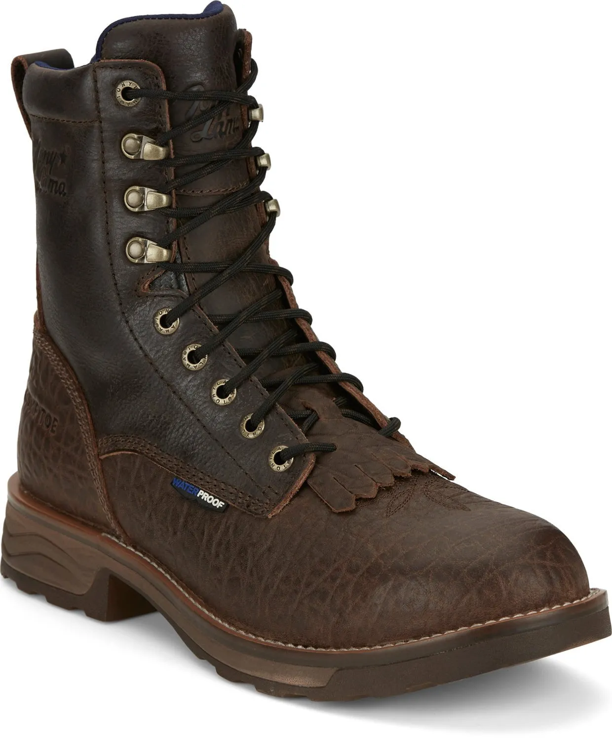 Tony Lama Mens High Plains Brown Buffalo Work Boots