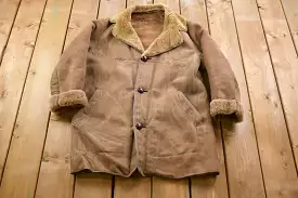 Vintage 1970s Sheepskin Shearling Leather Jacket / Button Up Winter Outerwear / Streetwear / Vintage Fur Jacket / Suede / Vintag