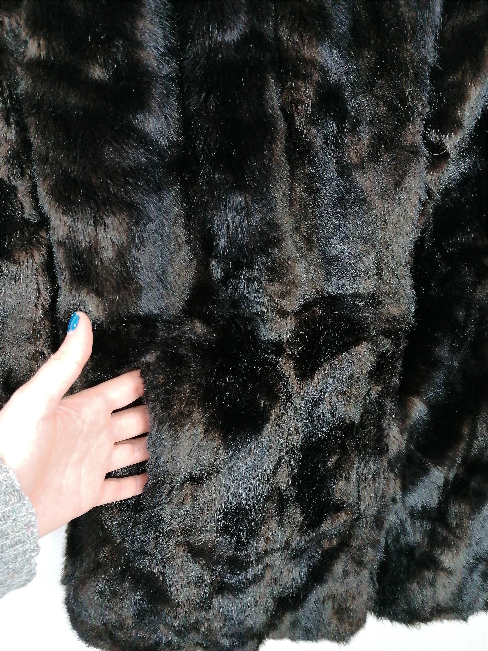 Vintage 80's 90's Faux Fur Coat Brown - size M