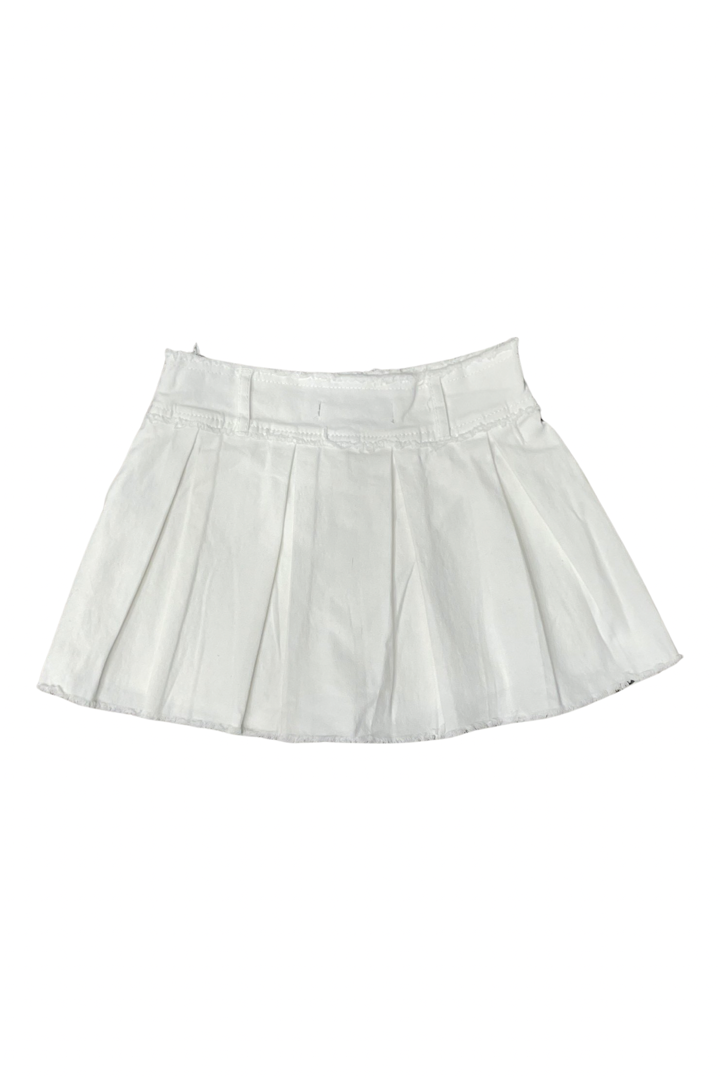 White Denim Pleated Skort